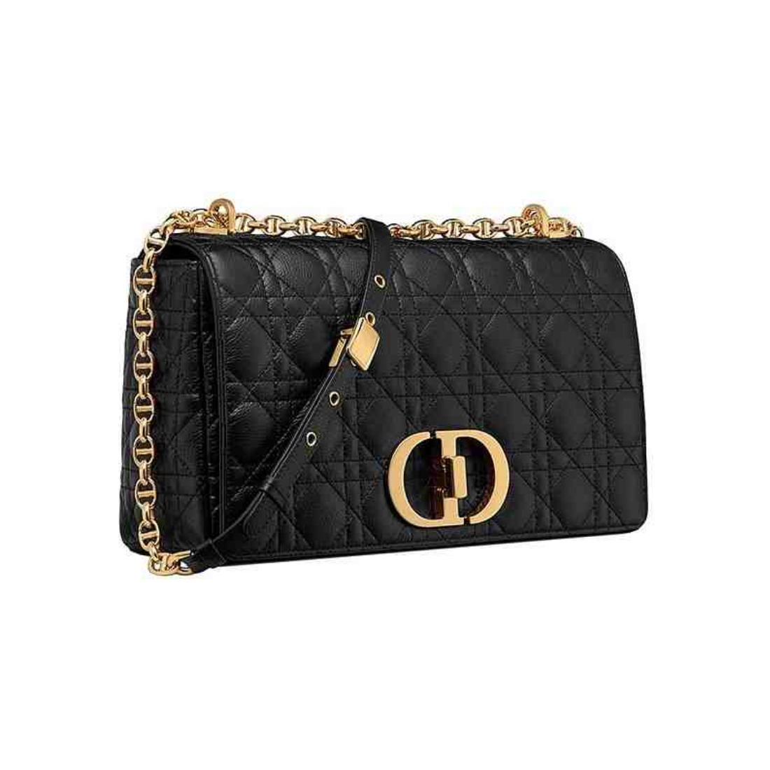 dior 绳色小牛皮金扣金色链条单肩包 m9241uwhc_m39u 黑色