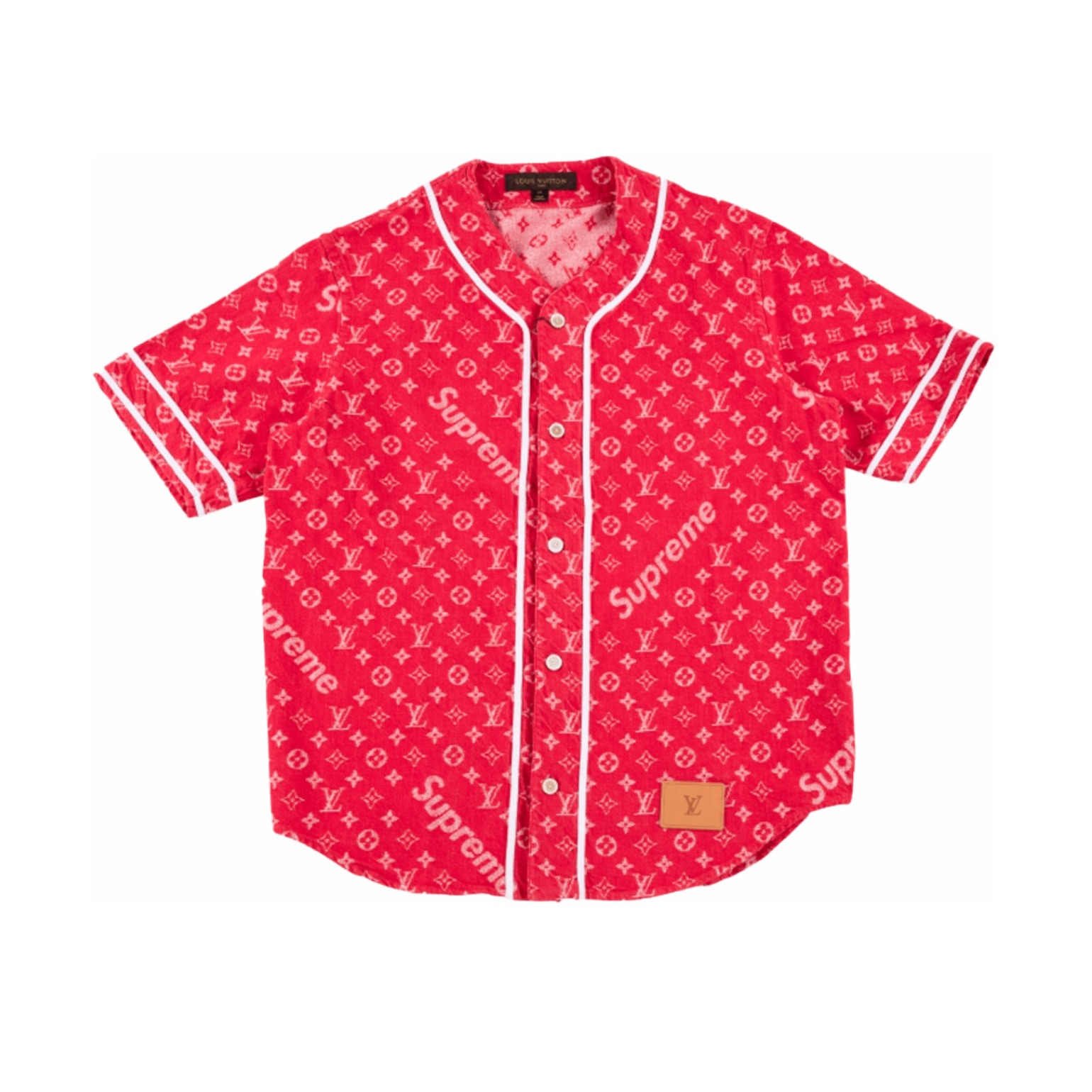 supreme ss17 louis vuitton lv monogram jersey 短袖棒球衫
