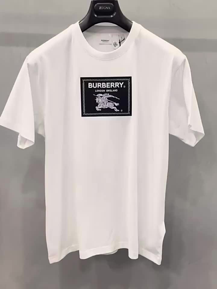 burberry/博柏利 logo贴花马术骑士图案圆领短袖t恤 80643971