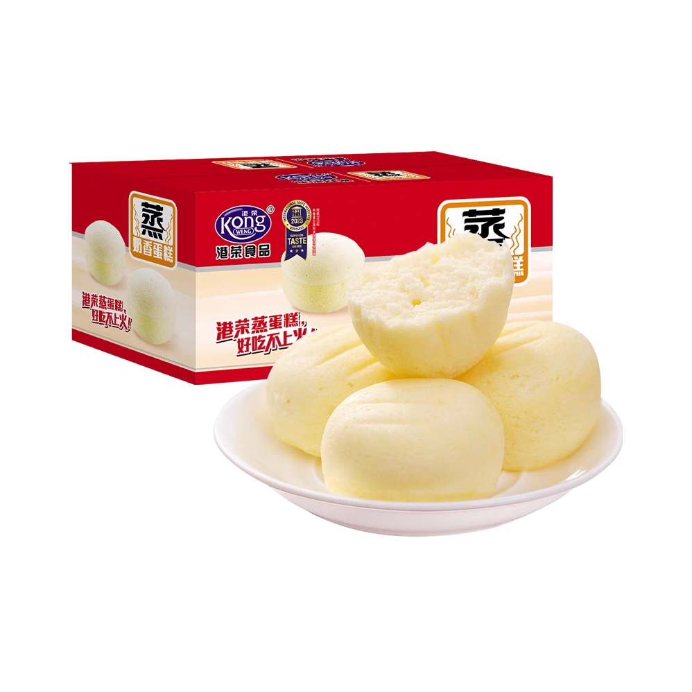 推荐商品：Kong WENG/港荣 500g 奶香蒸蛋糕 箱装 营养充饥代餐