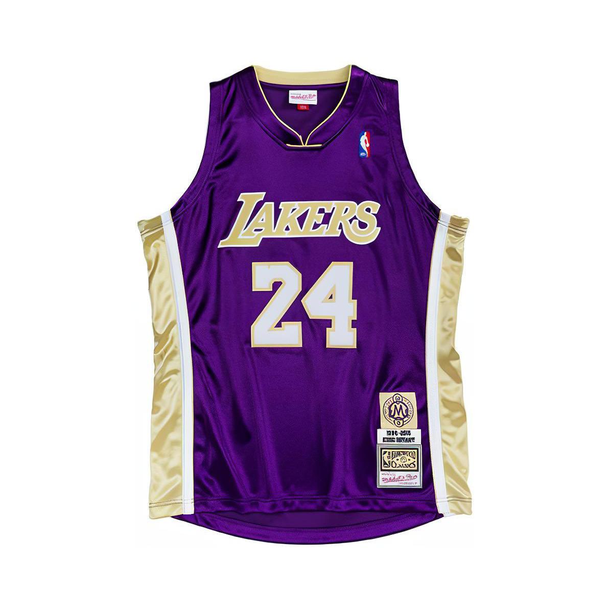 Mitchell Ness NBA总决赛科比 湖人队刺绣复古 无袖24号球衣AU