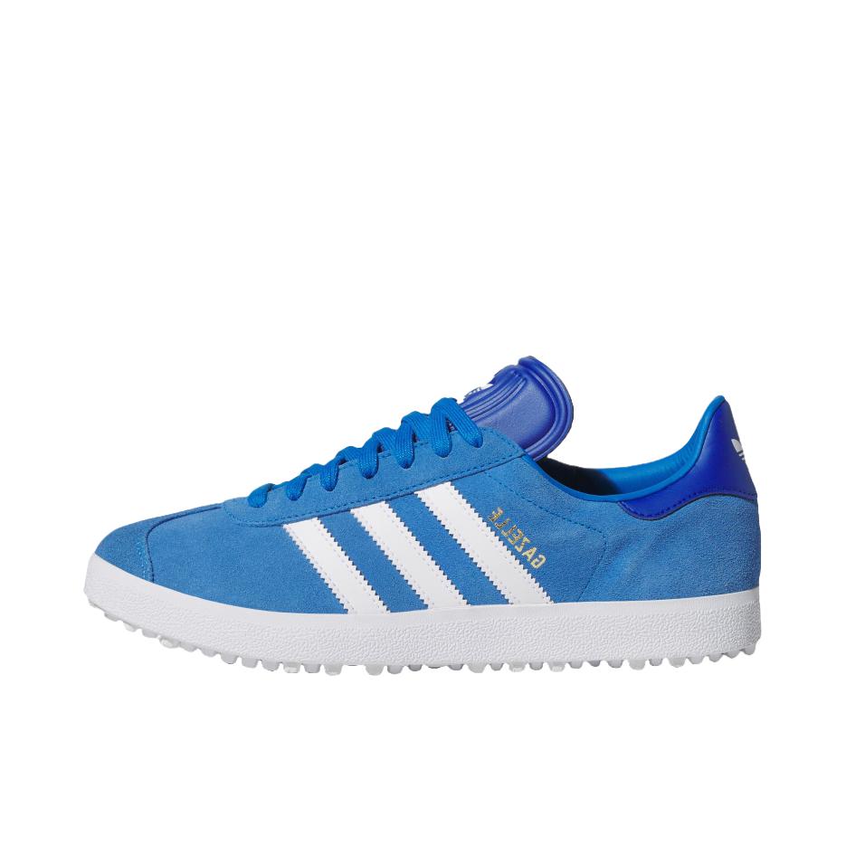 推荐商品：adidas Originals GAZELLE 高尔夫鞋 百搭耐磨低帮 鸟羽蓝/白色/皇家蓝