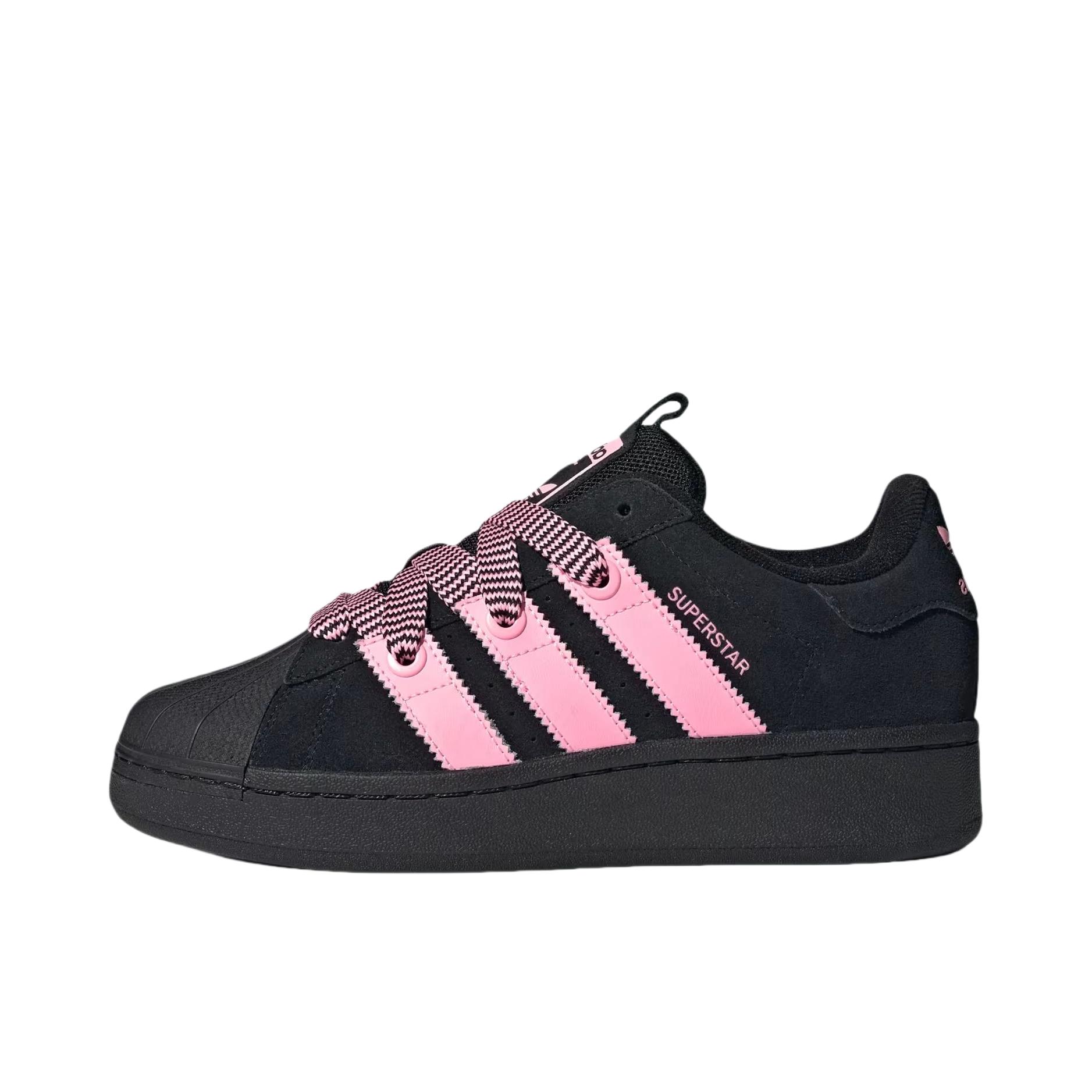 推荐商品：adidas Originals Superstar XLG 板鞋 贝壳头厚底增高舒适减震防滑耐磨轻便透气百搭时尚织物 女款/黑色/粉色