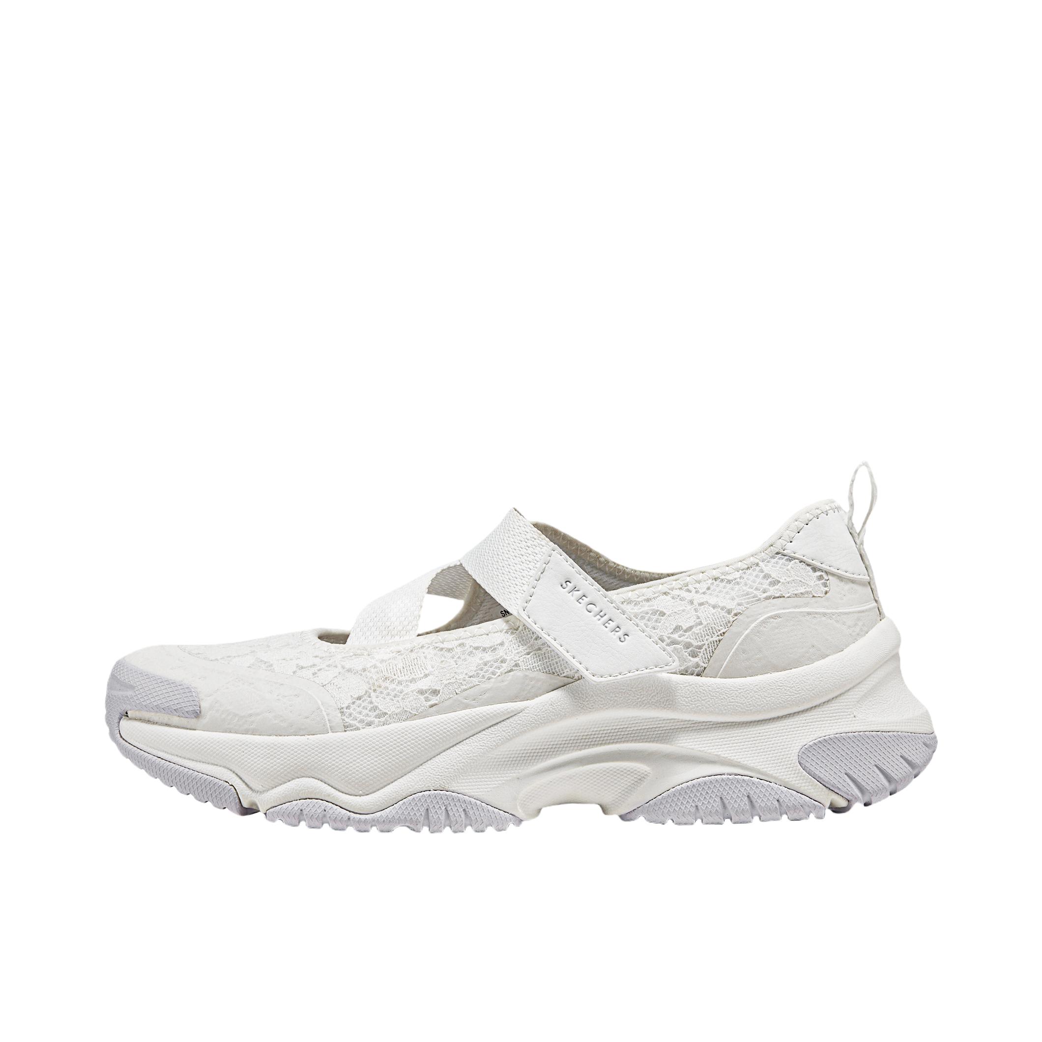推荐商品：Skechers/斯凯奇 street 漫月 玛丽珍 一脚蹬 蕾丝 运动休闲鞋 女款/白色