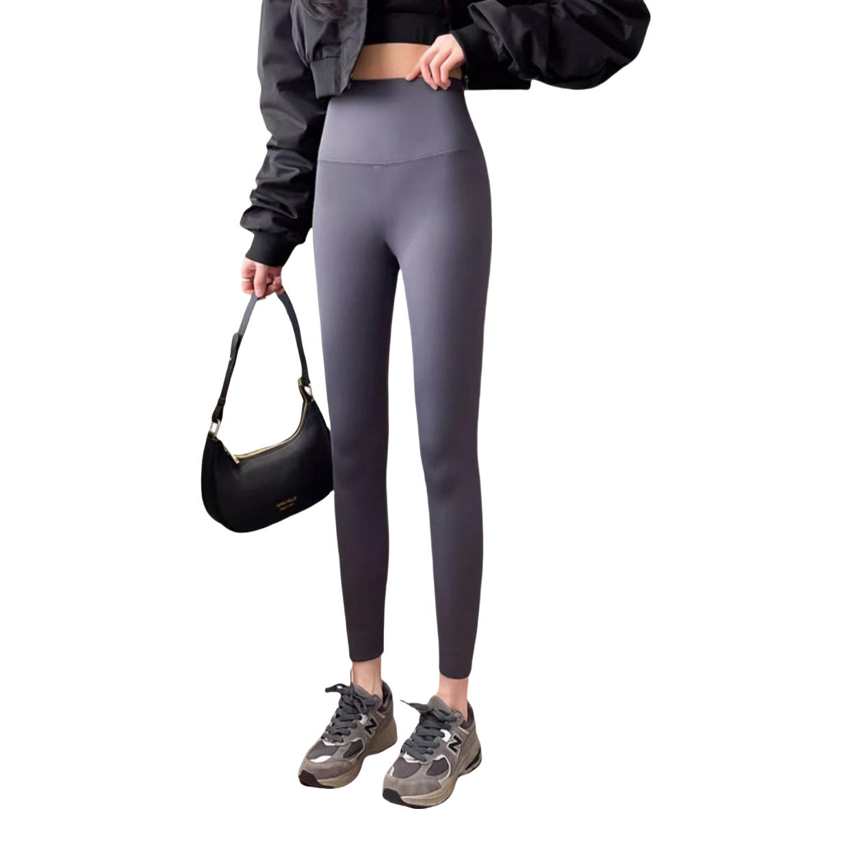 推荐商品：雅羊人 提臀高腰紧身加绒外穿打底裤 女装 RS087 深灰/薄绒