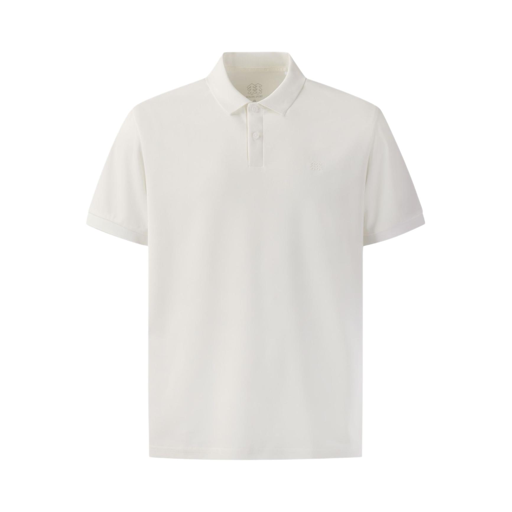 KOLON SPORT/可隆 SS25 航海系吸湿纯色透气翻领短袖Polo衫 TLTCM25501 象牙白