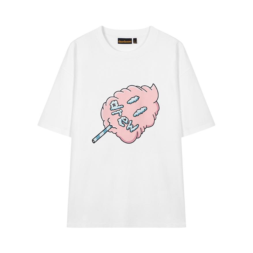 推荐商品：【贾斯汀·比伯同款】Drew House 创意美式落肩袖趣味短袖T恤 DH-HJ2508 白