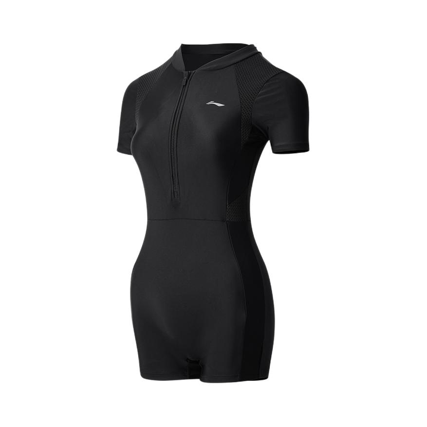 推荐商品：Li Ning/李宁 连体高级感带胸垫泳衣 女装 LNYW058 黑