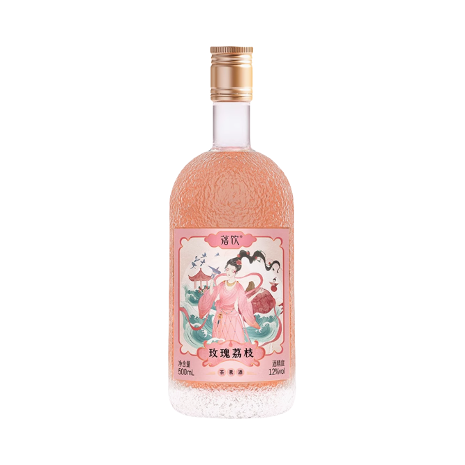 推荐商品：落饮 玫瑰荔枝 果酒 500ml 12%vol 瓶装