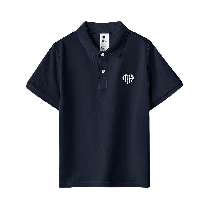 推荐商品：HLA/海澜之家童装 纯色透气亲肤短袖Polo衫 中大童 HNTEW2J001A 藏青