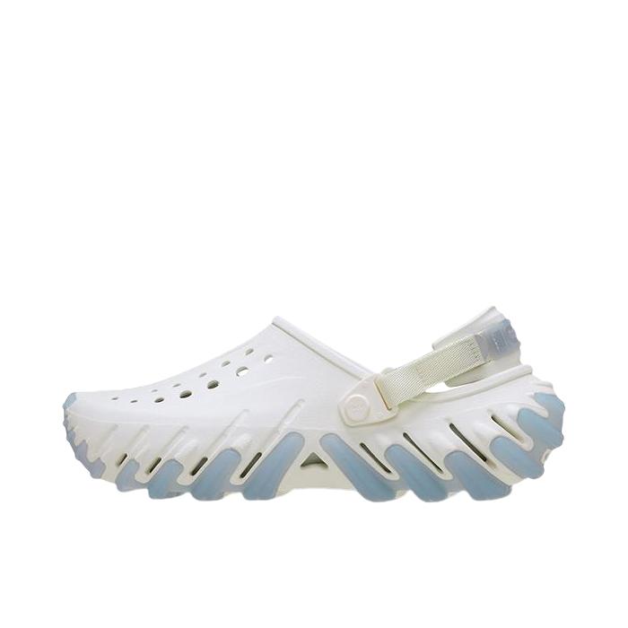 推荐商品：【檀健次同款】Crocs/卡骆驰 Echo Clog 波波 防滑包头 轻便舒适 一脚蹬 圆头 沙滩运动 涉水 缓震 洞洞鞋 凉鞋 粉笔色/白色