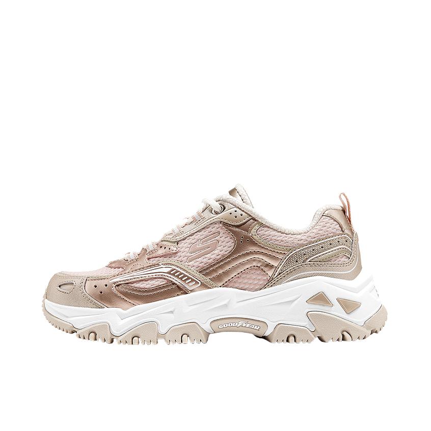 推荐商品：Skechers/斯凯奇 云屿 老爹鞋 徒步鞋 户外低帮绑带百搭 女款/玫瑰金