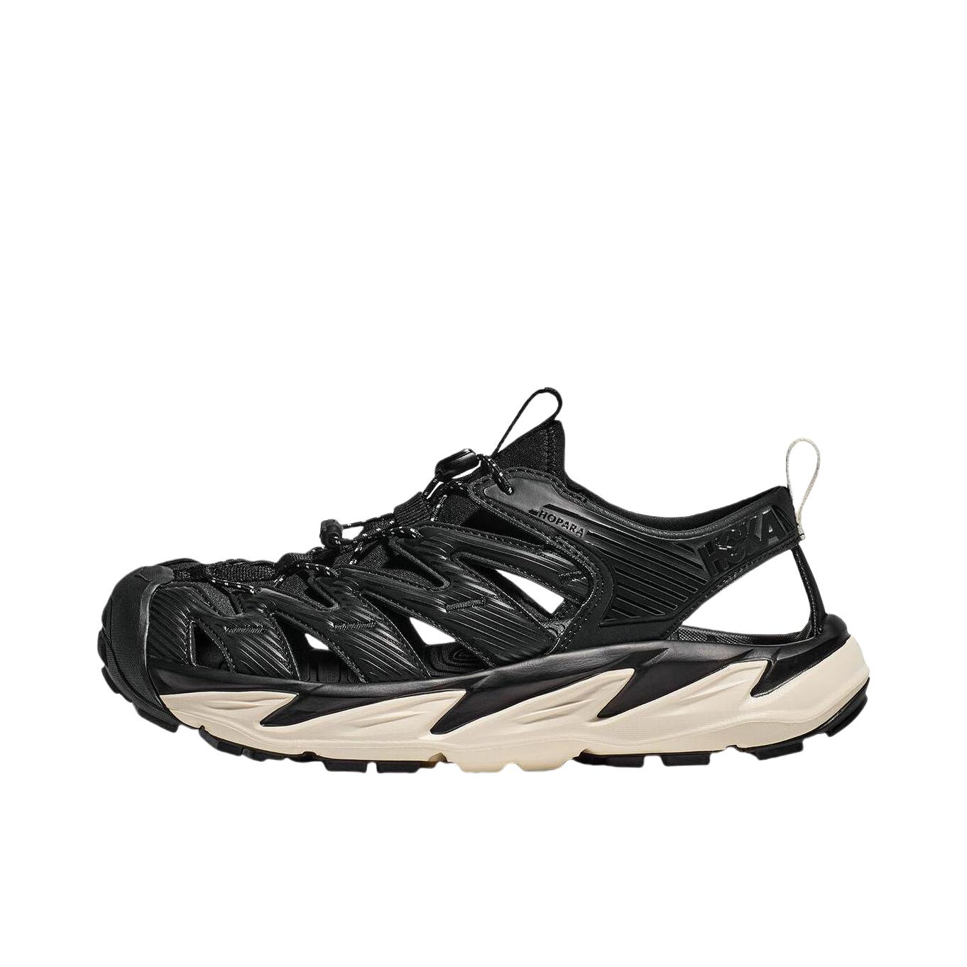 推荐商品：HOKA ONE ONE Hopara 防滑耐磨 减震回弹 防臭橡胶 拼接圆头 沙滩徒步 一脚蹬 溯溪鞋 户外鞋 黑色/石膏白