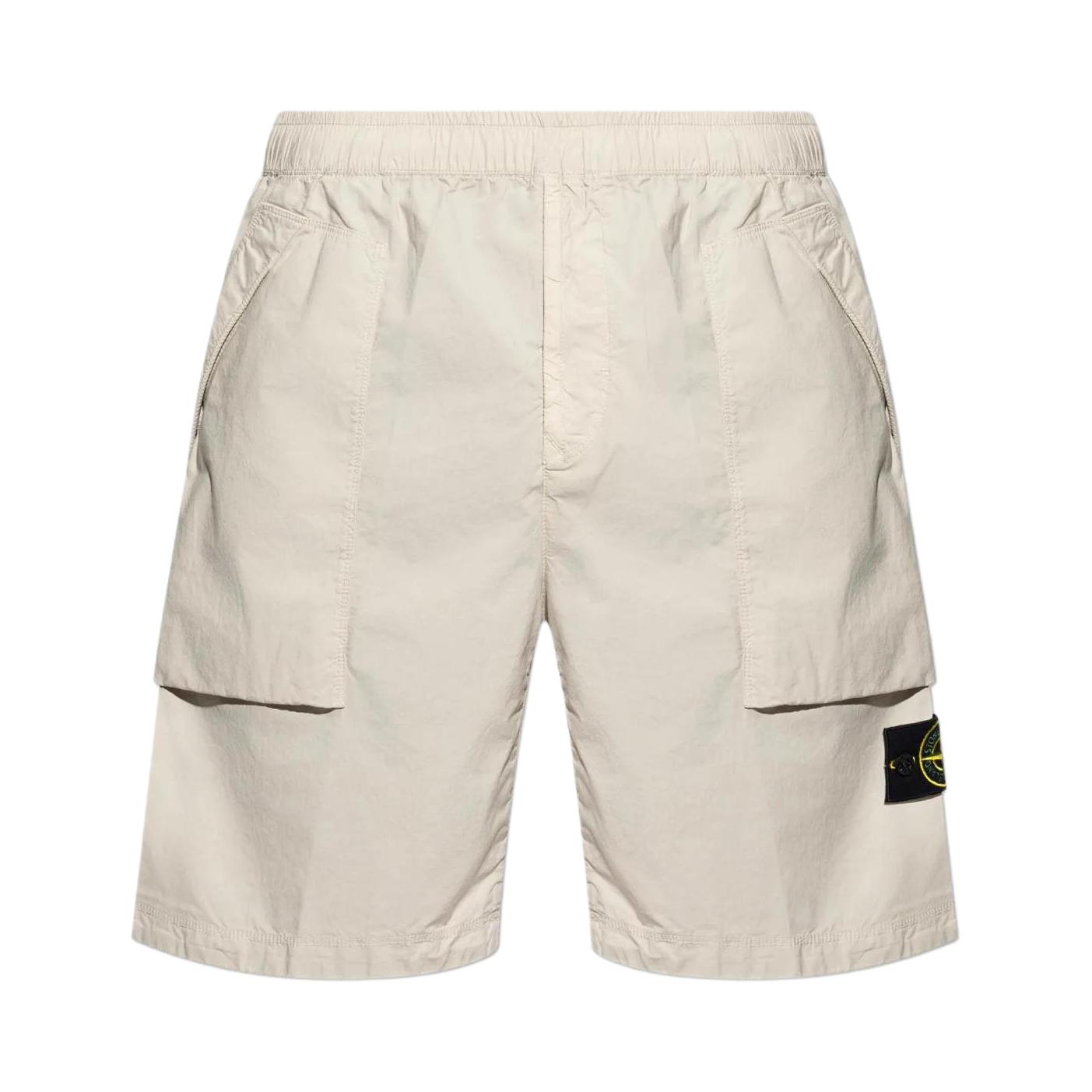推荐商品：Stone Island/石头岛 中腰松紧五分休闲短裤 沙