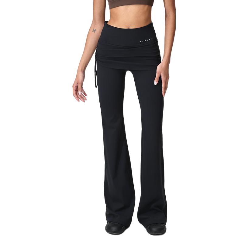 推荐商品：PF/粒子狂热 空气高腰微喇运动长裤 女装 LG073 深黑