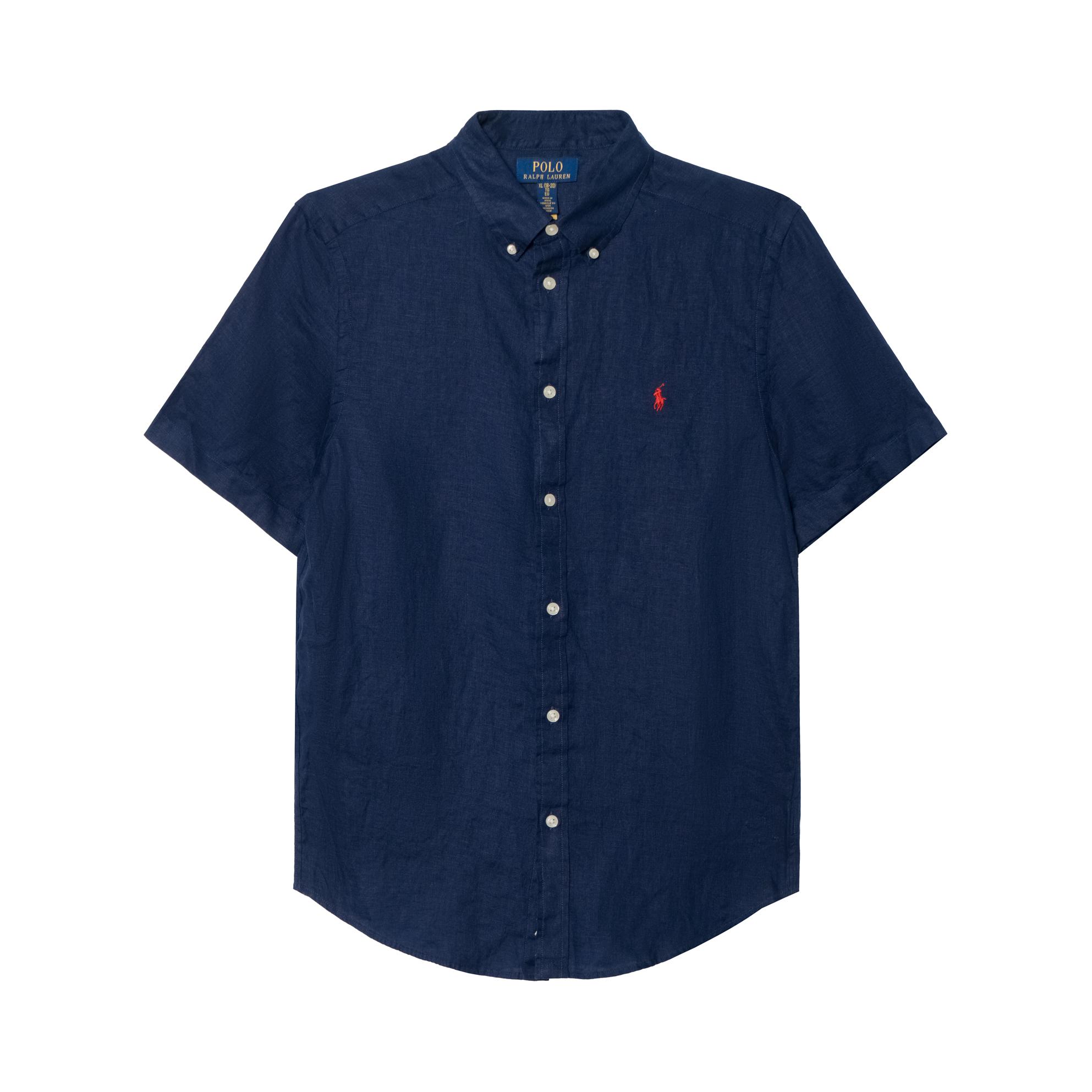 推荐商品：Ralph Lauren/拉夫劳伦童装 透气翻领短袖Polo衫 男中大童 323971498 纽波特海军蓝