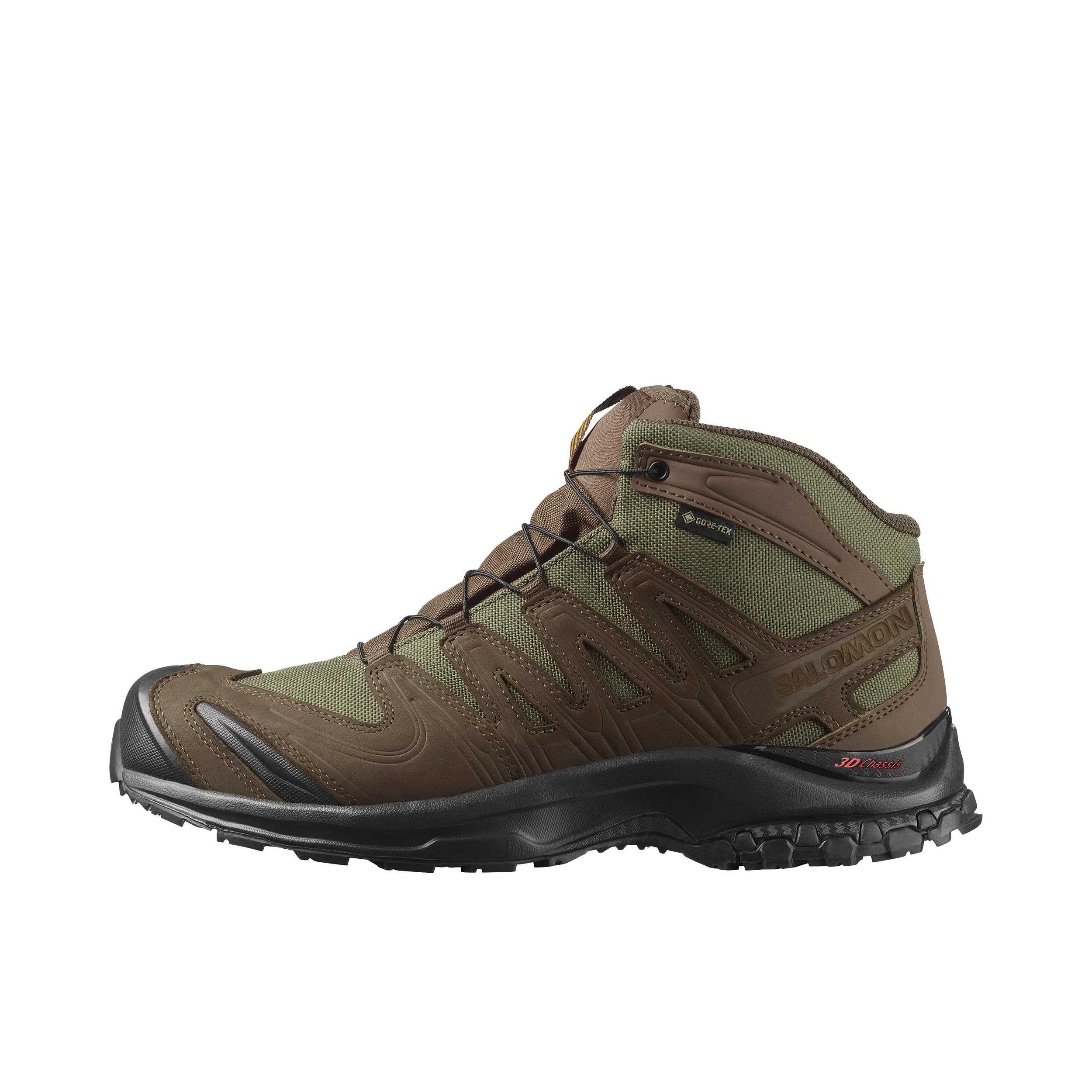 推荐商品：Salomon/萨洛蒙 户外鞋 登山鞋 织物皮革减震耐磨防水 大地棕/橄榄绿/黑色