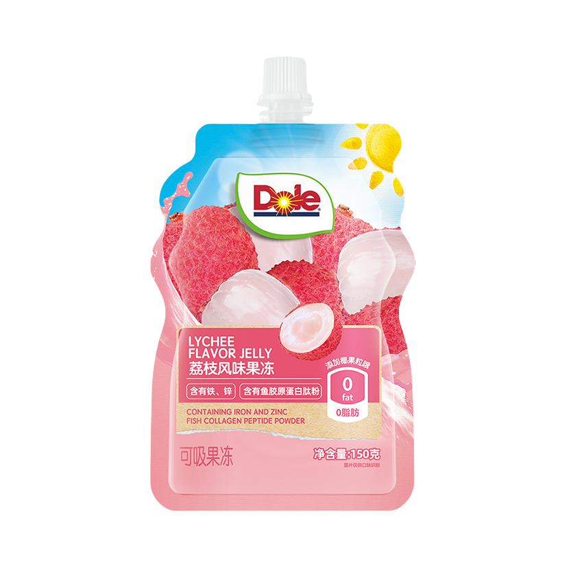 推荐商品：Dole/都乐 荔枝味 150g 可吸果冻 袋装