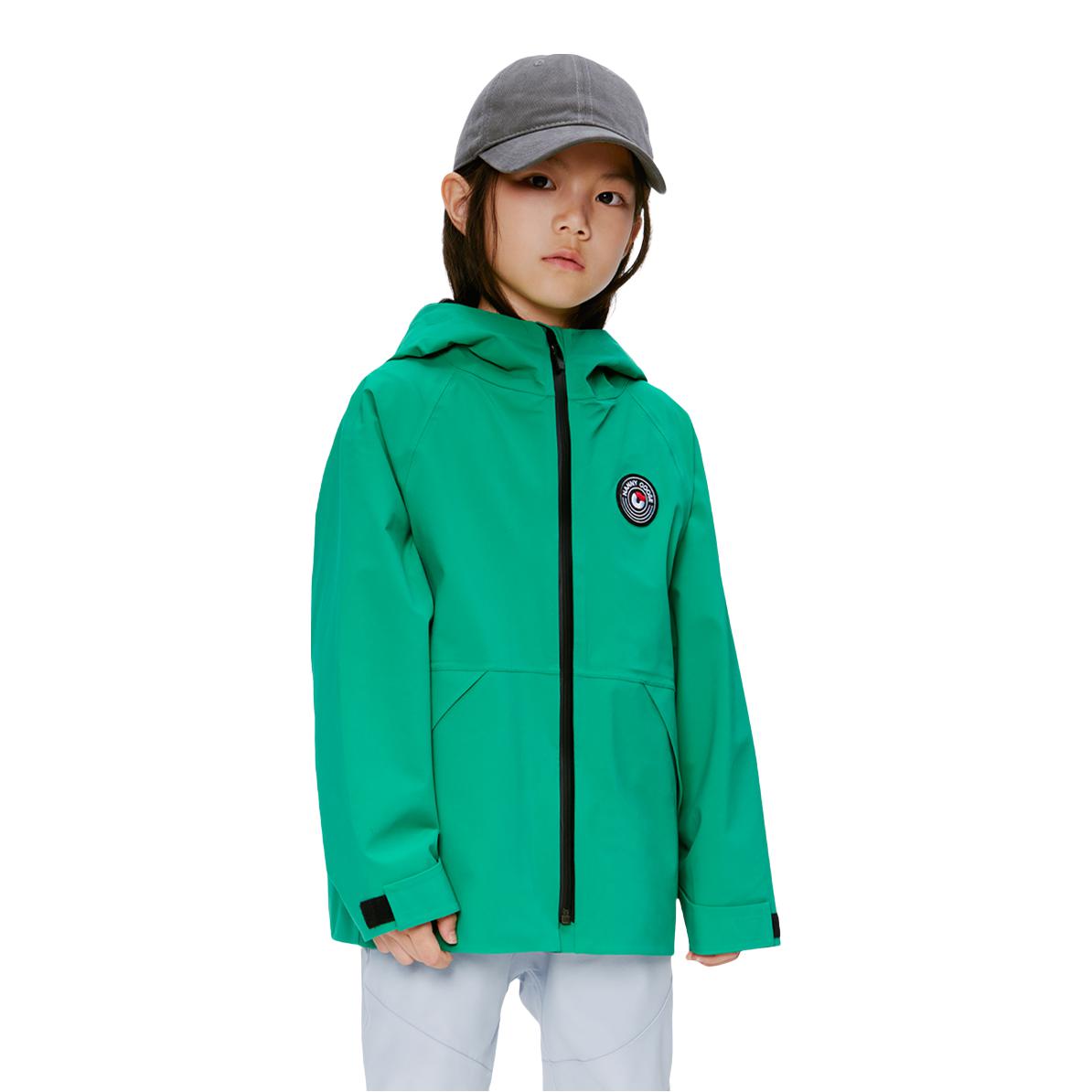 推荐商品：Nanny Goose/保姆鹅童装 防风防水透气硬壳冲锋衣 中大童 NG4602 高尔夫绿