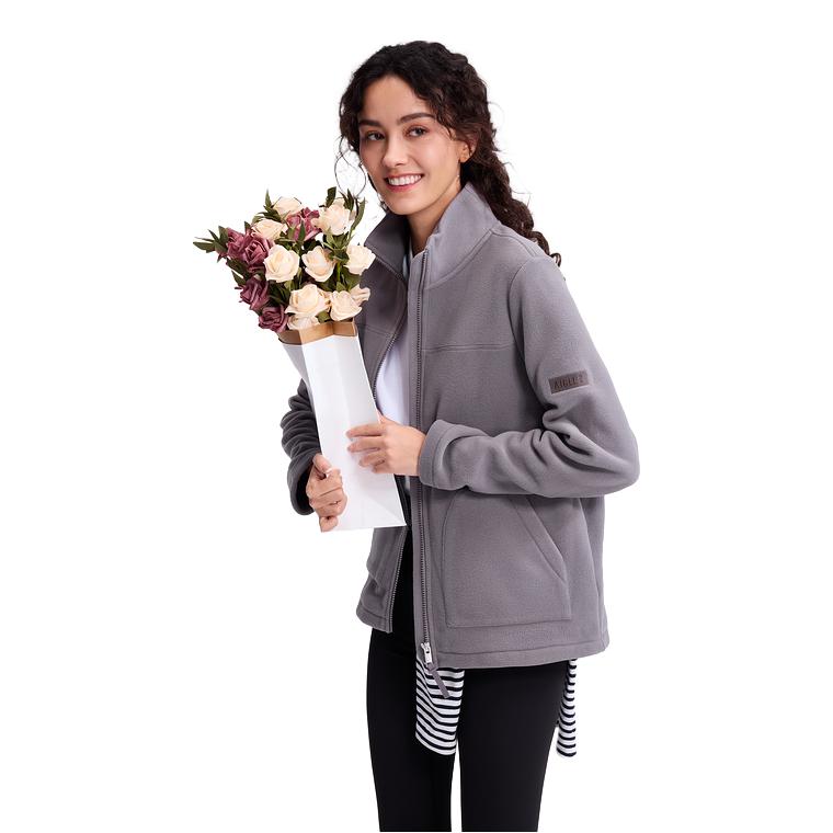 推荐商品：AIGLE艾高 透气亲肤保暖抓绒衣 女装 BO99 烟熏紫