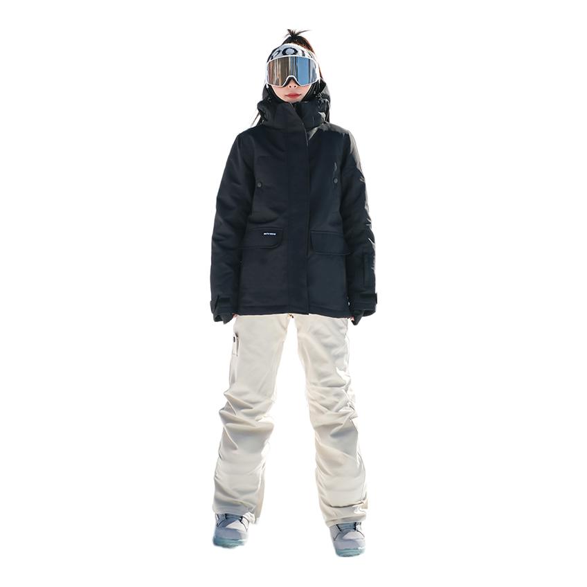 推荐商品：dook snow/刀客 防风防水保暖加厚运动套装 MT-34 女款/黑滑雪服+卡其滑雪裤