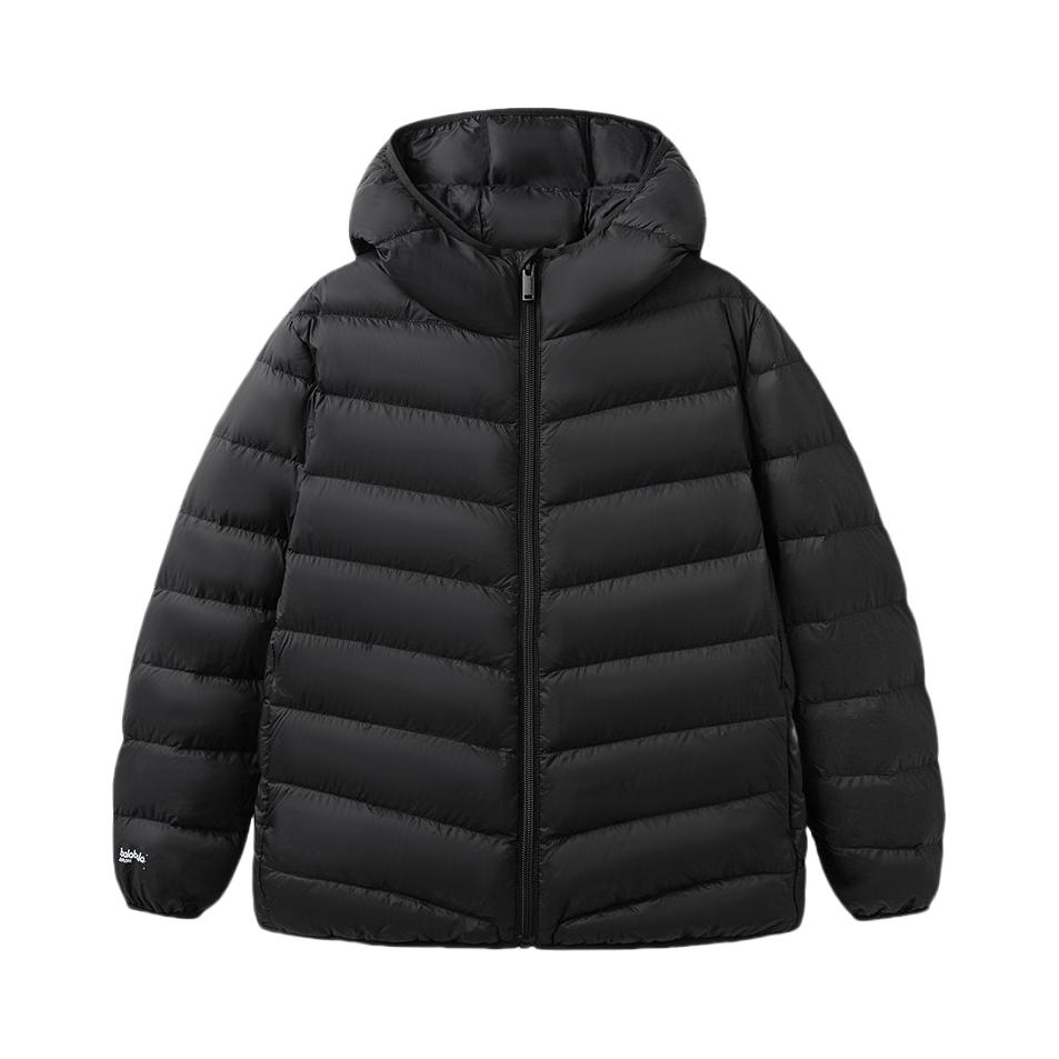 推荐商品：balabala/巴拉巴拉童装 轻薄三防连帽羽绒服 中大童 20942510721400394 黑
