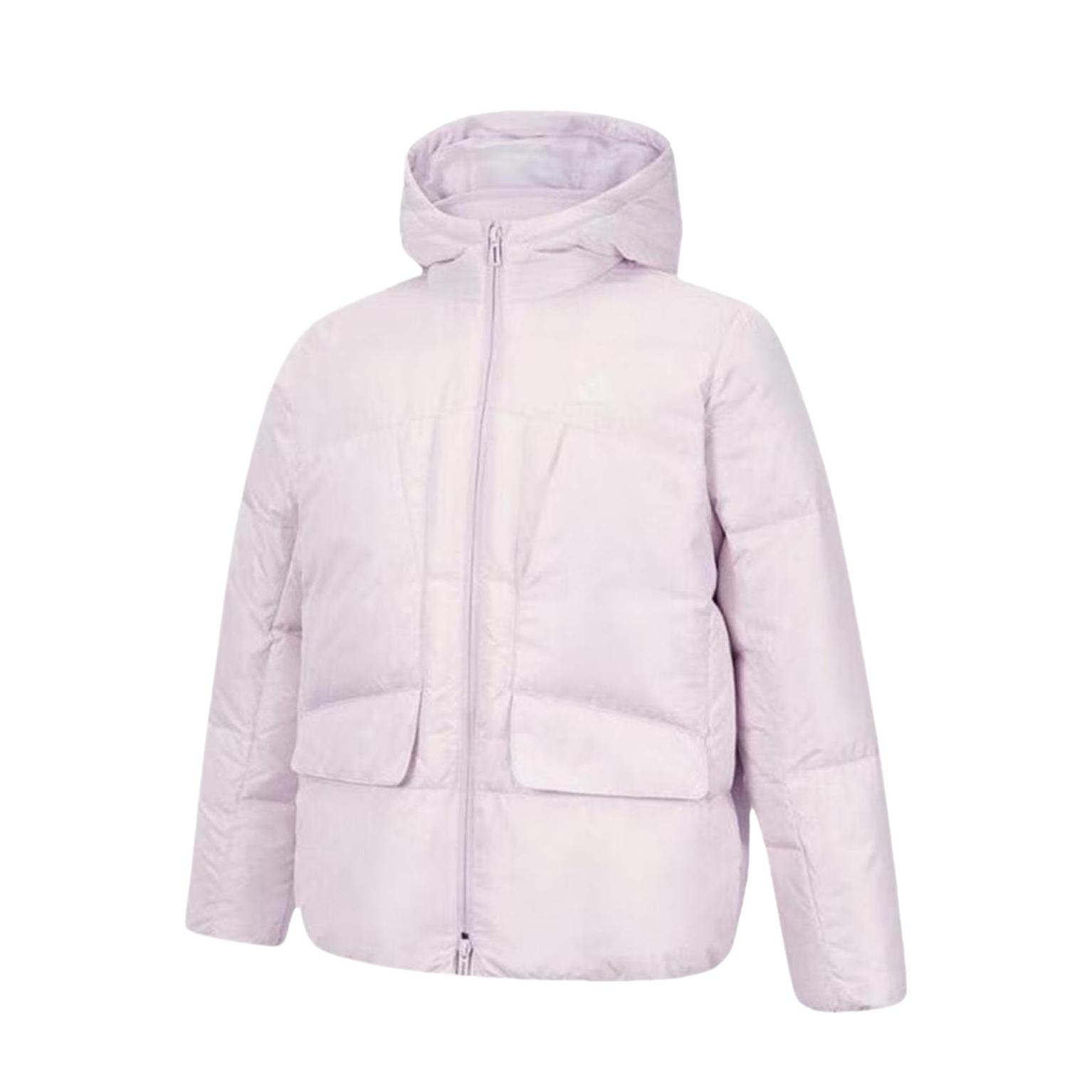 推荐商品：Adidas/阿迪达斯童装 纯色保暖加绒三合一长袖棉服 中大童 JI8627 粉