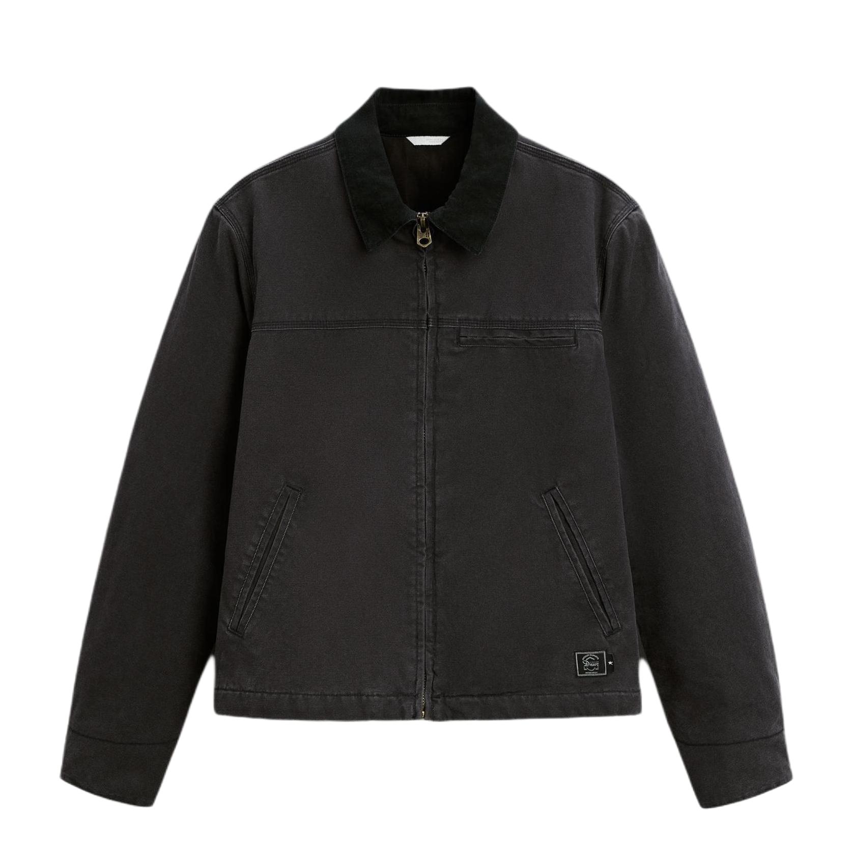 ZARA 拉链水洗翻领长袖夹克 0457541 煤灰