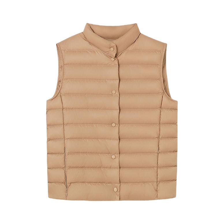 推荐商品：LANCY 保暖亲肤柔软羽绒马甲 女装 LCGD98OVT006 浅咖