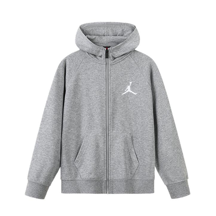 推荐商品：Jordan Brand/乔丹童装 保暖厚款加绒长袖卫衣 男中大童 JD2532286GS 岩层灰/加绒