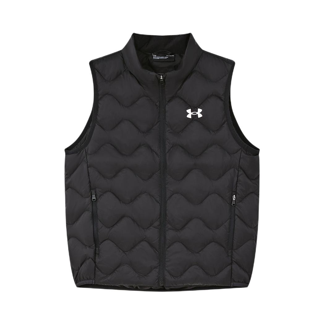推荐商品：Under Armour/安德玛童装 防水轻薄羽绒马甲 中大童 25330571 黑