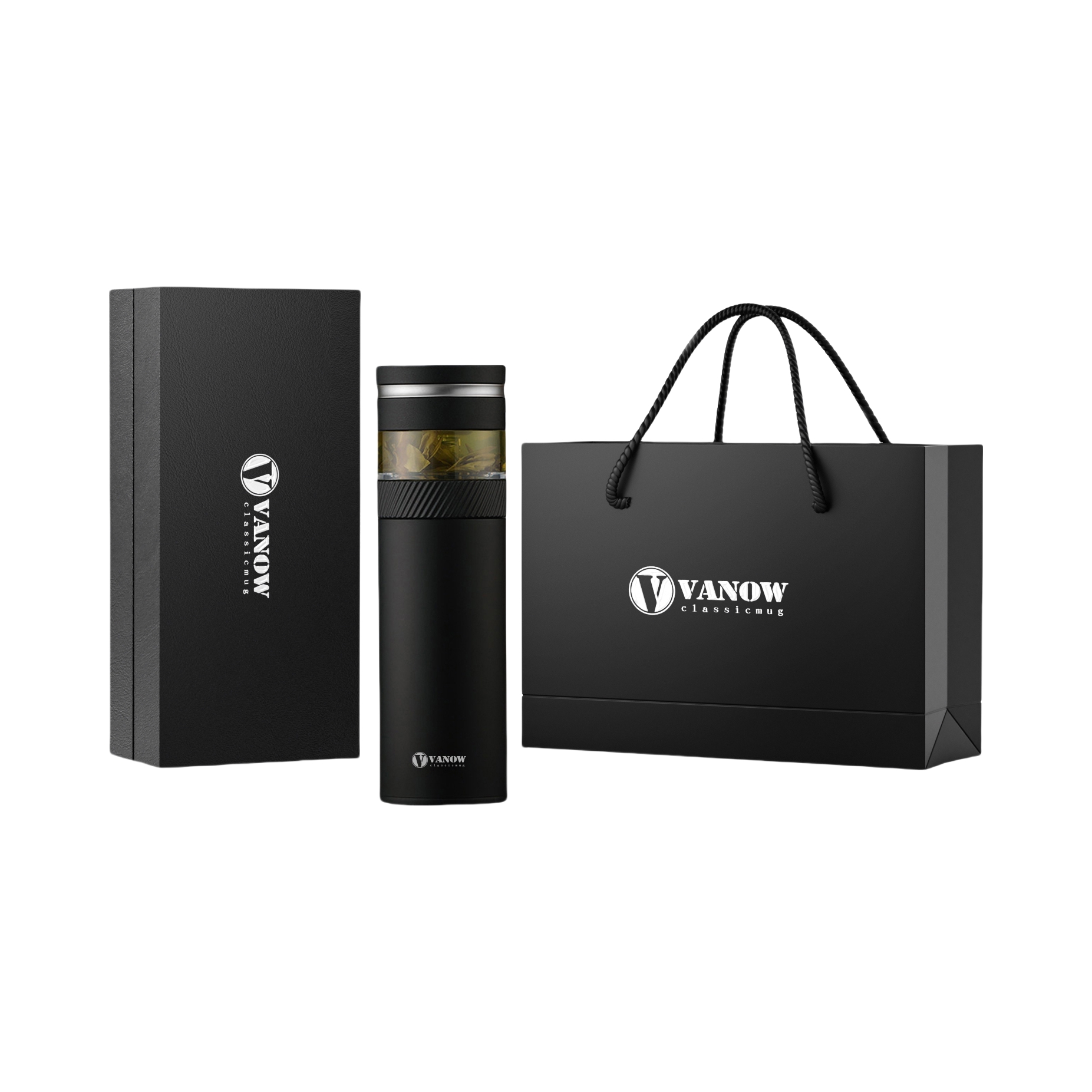推荐商品：Vanow 550ml 男款 SUS316不锈钢 茶水分离保温杯 礼盒装