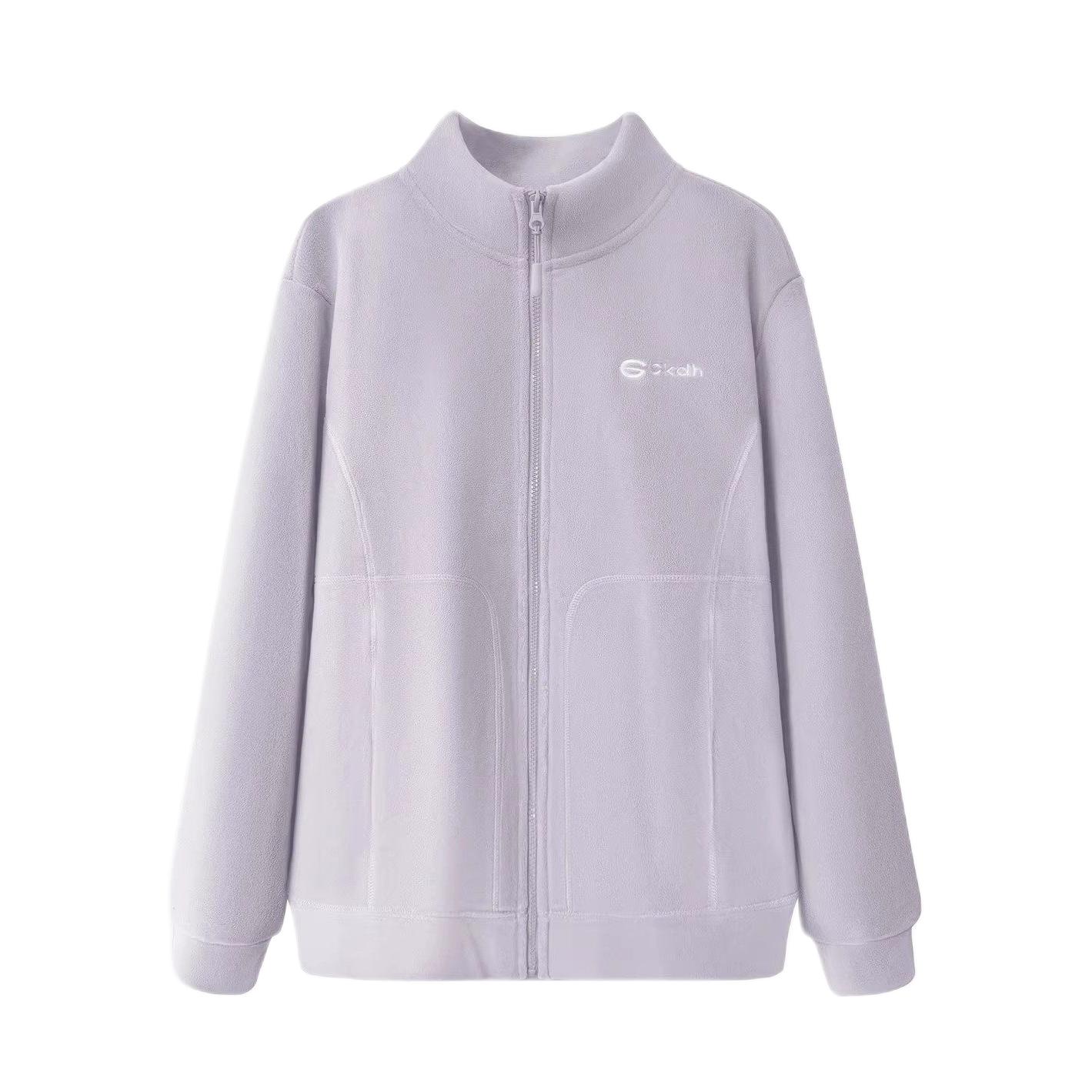 推荐商品：ckdh 防寒加厚摇粒绒内胆立领抓绒衣 YL-23113B 远山紫