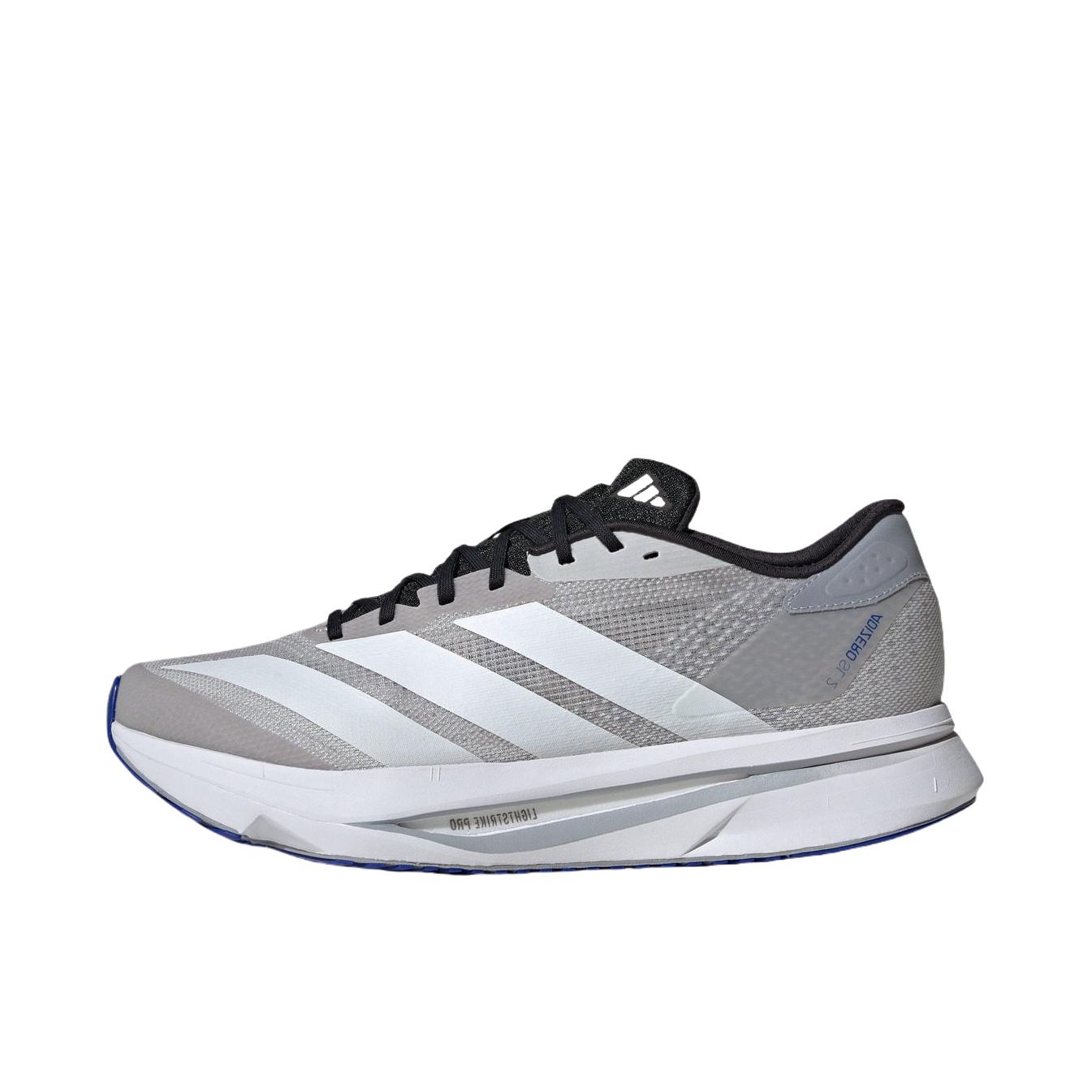 推荐商品：adidas Adizero Sl 2 跑鞋 轻便缓震支撑马拉松闪充长跑备赛体测训练防滑竞速贴合 浅灰色/白色/黑色