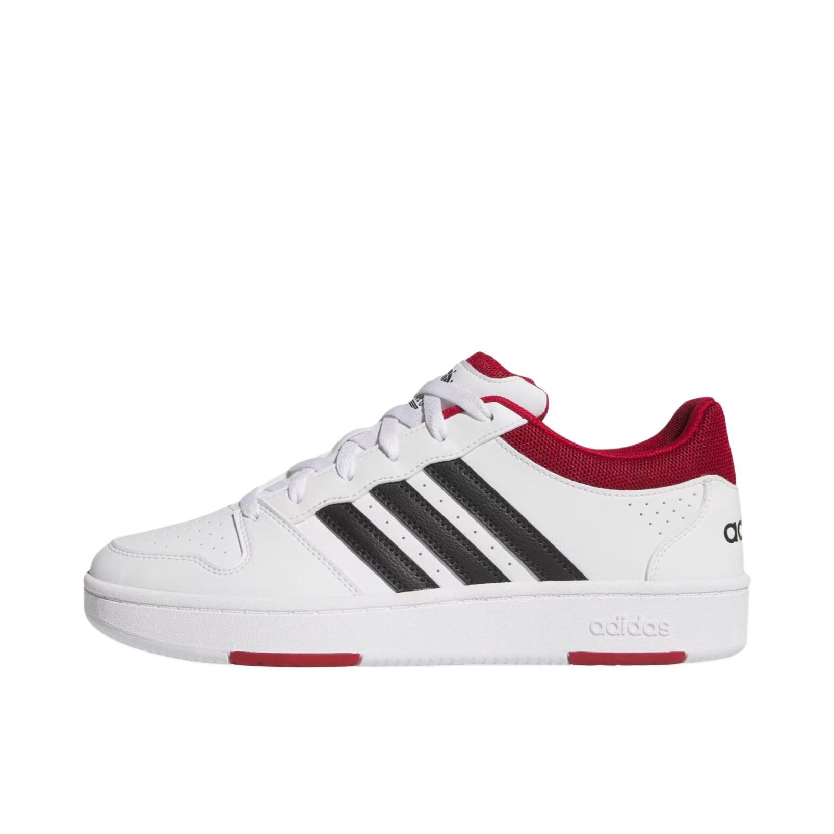 推荐商品：adidas HOOPS CLASSIC 板鞋 低帮轻便休闲舒适贴合 羽白色/黑色