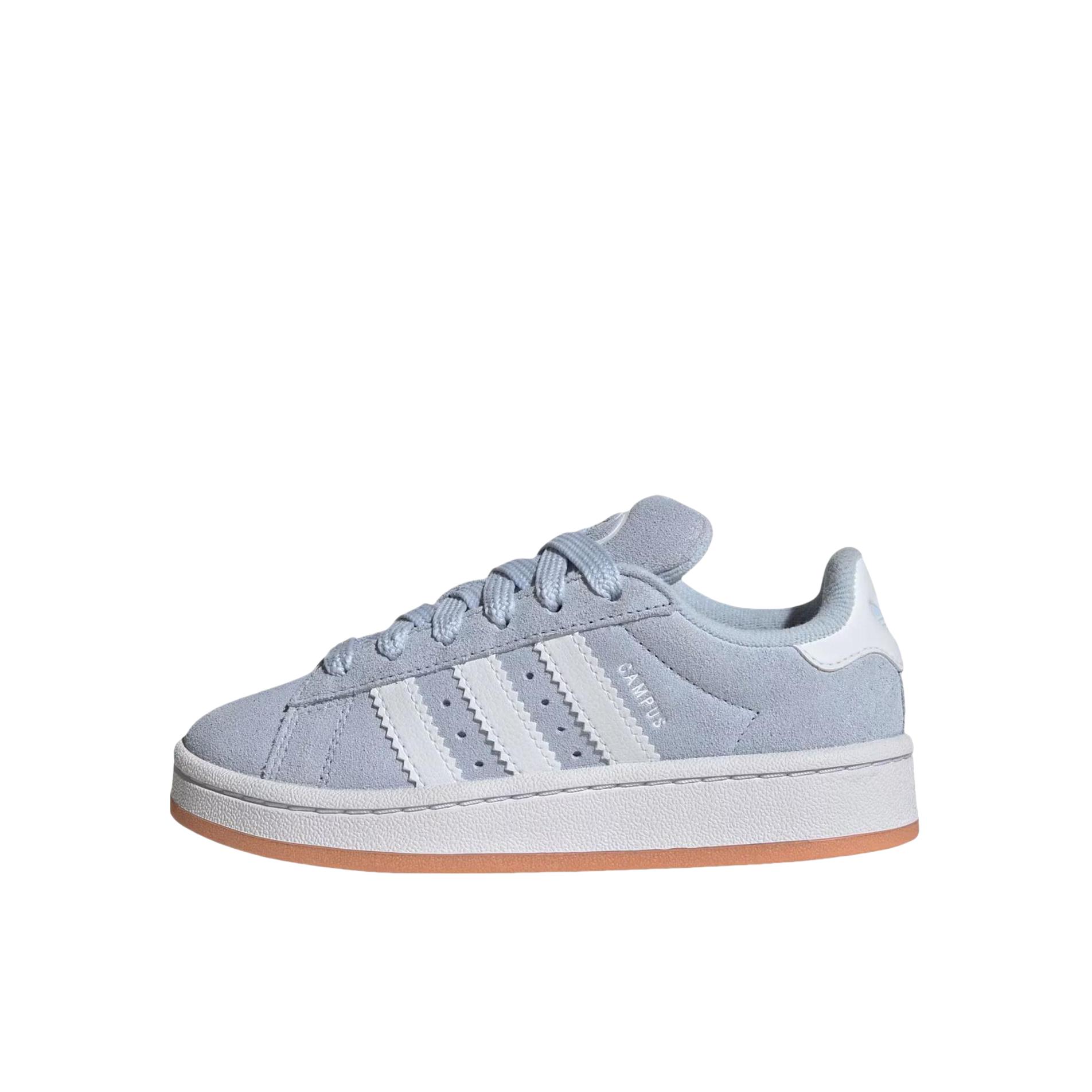 推荐商品：adidas Originals Campus 00s 板鞋 面包鞋 复古缓震透气轻便薄底贴合耐穿圆头包裹性平跟支撑 小童/天蓝色
