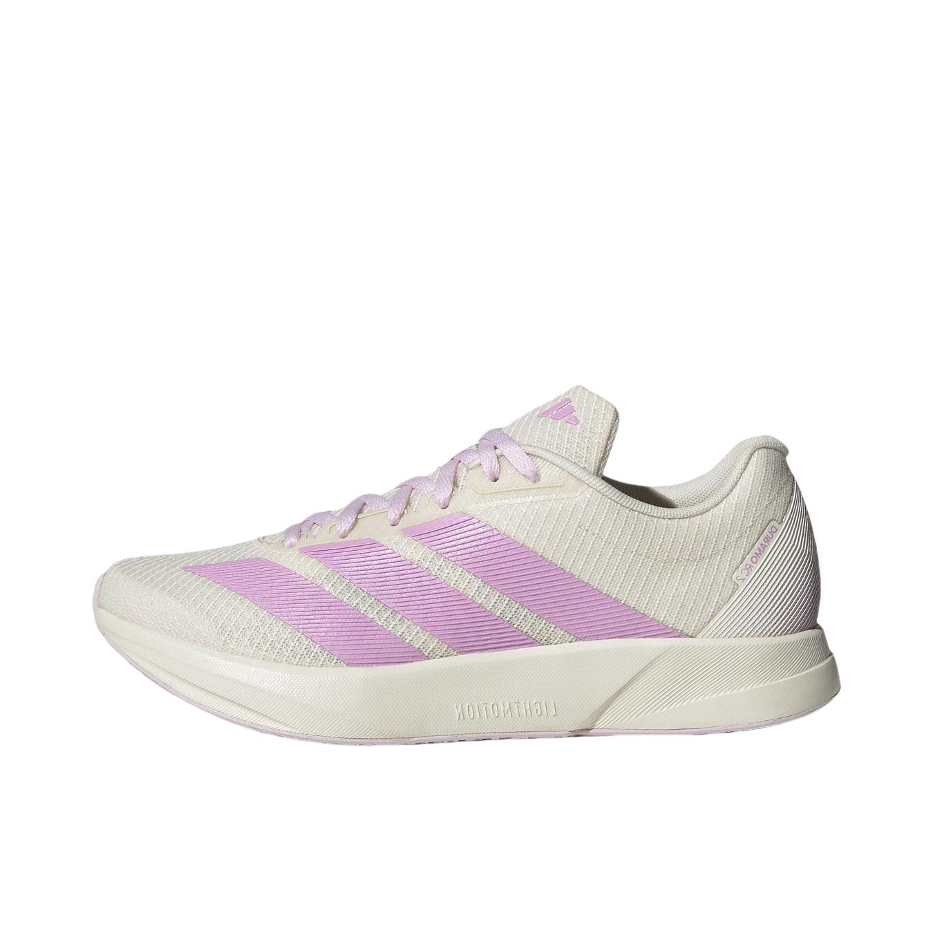 推荐商品：adidas Duramo RC 2 跑鞋 百搭舒适耐磨低帮备赛网面支撑训练缓震轻便防滑回弹排汗 汉玉白/祈福淡紫/冰浅紫色
