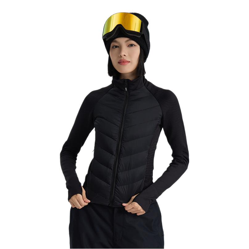 推荐商品：COLDELEMENT 防泼水耐磨薄款拉链立领滑雪服 女装 6021 黑