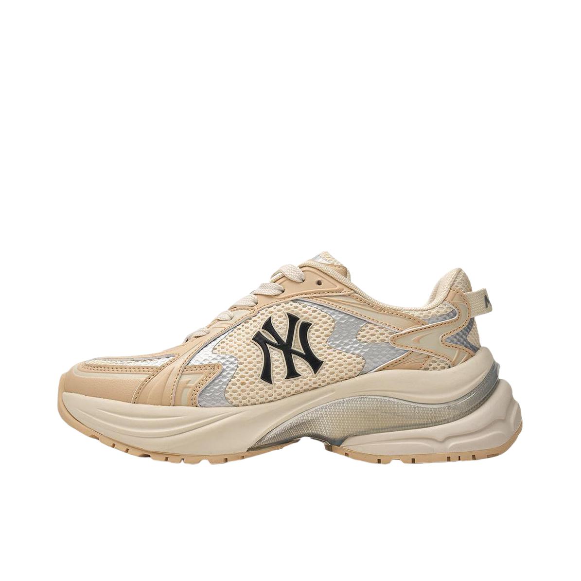 推荐商品：MLB官方 New York Yankees Curve Runner 老爹鞋 流浪鞋 防滑耐磨舒适百搭增高简洁潮流时尚复古厚底 纽约洋基队/米色/黄色