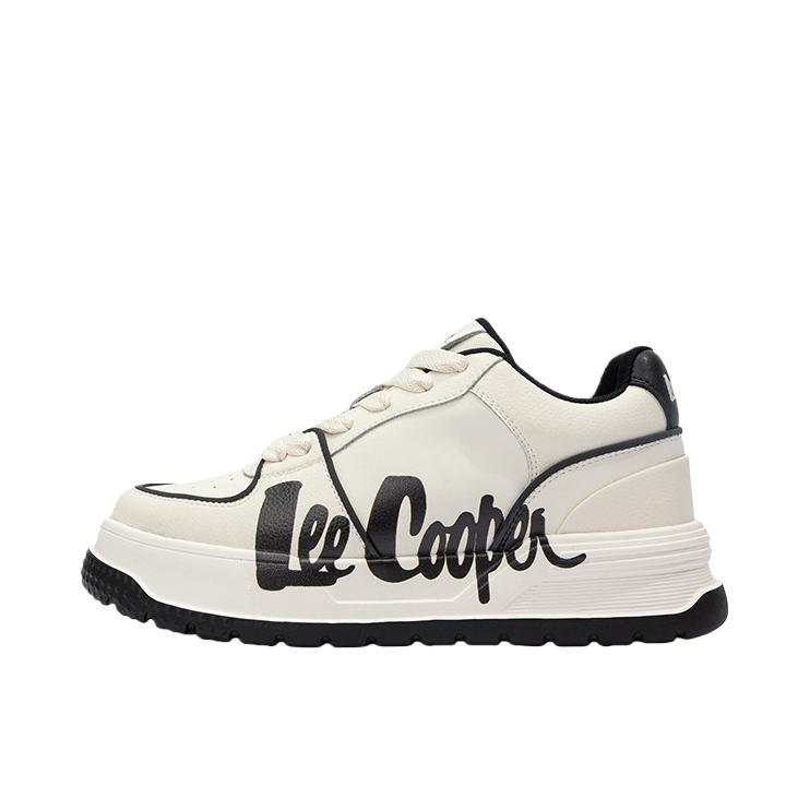 推荐商品：Lee Cooper 板鞋 简约休闲增高厚底 LCQBCA1243006 米色/黑色