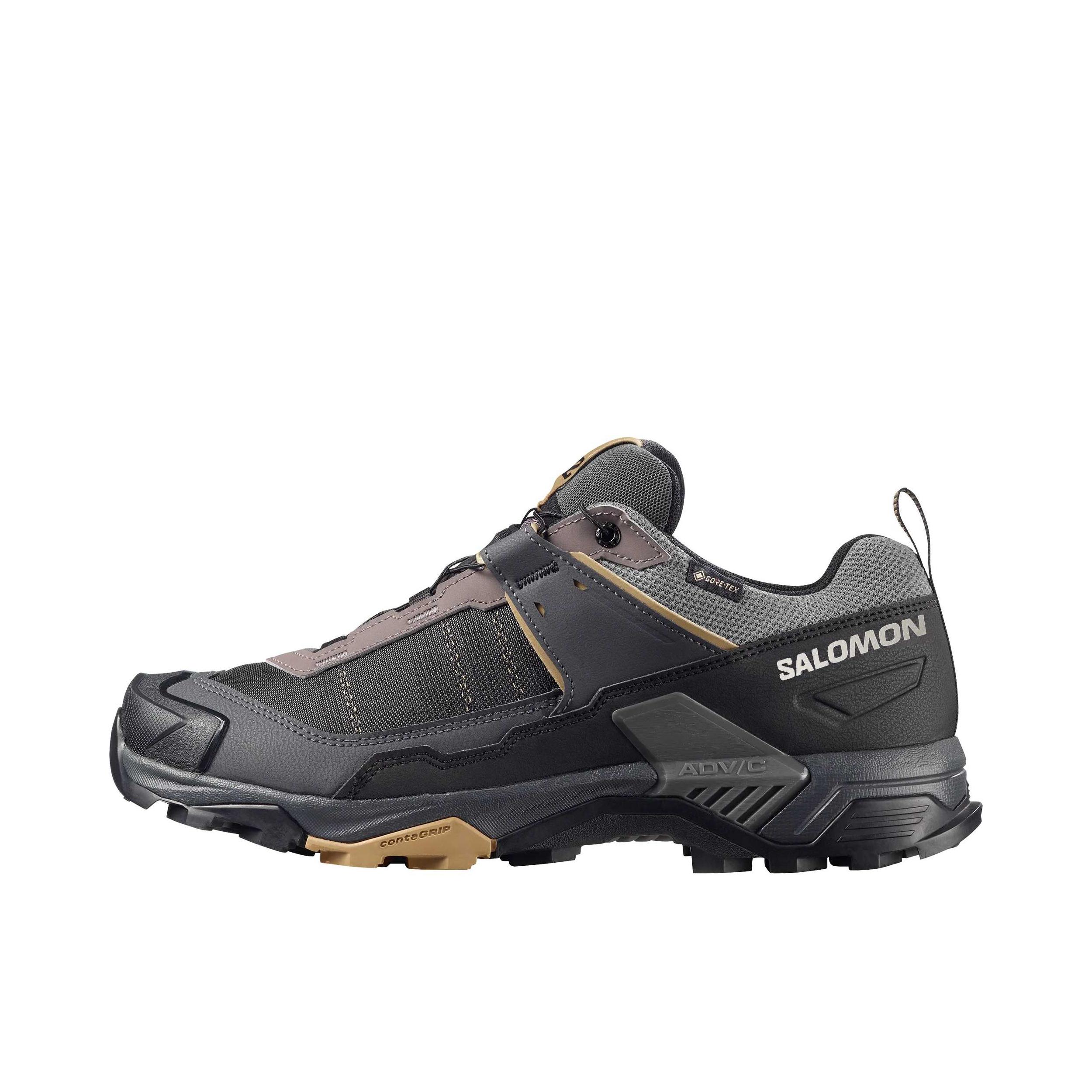 推荐商品：Salomon/萨洛蒙 X ULTRA 5 GTX 徒步鞋 户外防滑耐磨支撑透气舒适百搭潮流 深海鸥灰/沥青色
