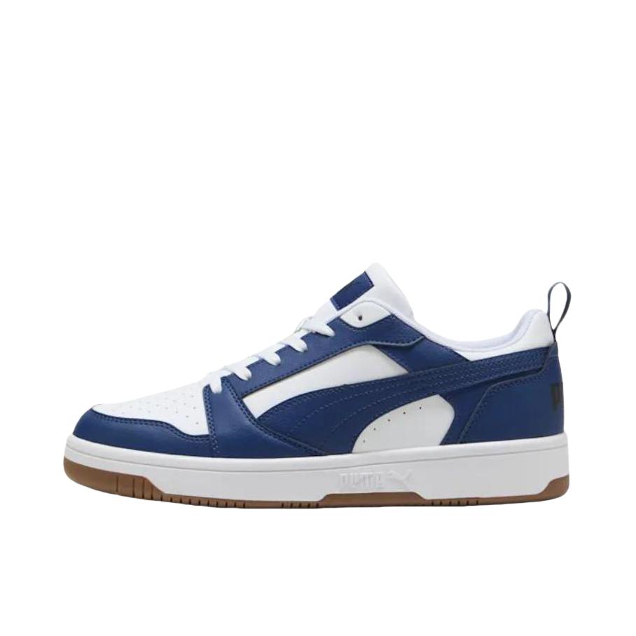 推荐商品：Puma/彪马 Rebound V6 小白鞋 板鞋 防滑耐磨舒适透气轻便复古百搭薄底耐穿篮球风 奶白色/蓝色