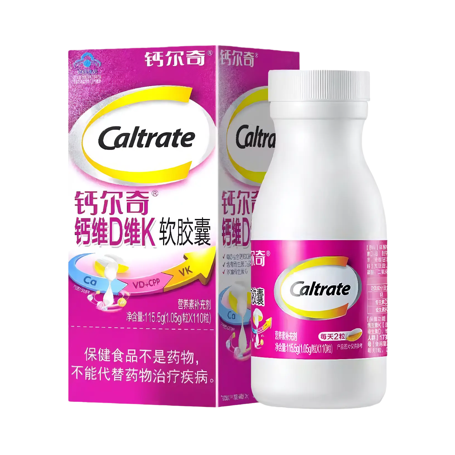 推荐商品：Caltrate/钙尔奇 钙维生素D维K软胶囊 瓶装 呵护骨骼补钙