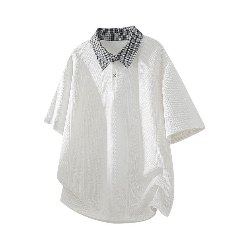 推荐商品：HotSnail 2026SS 镂空提花格子翻领微弹短袖Polo衫 80DT2901 白
