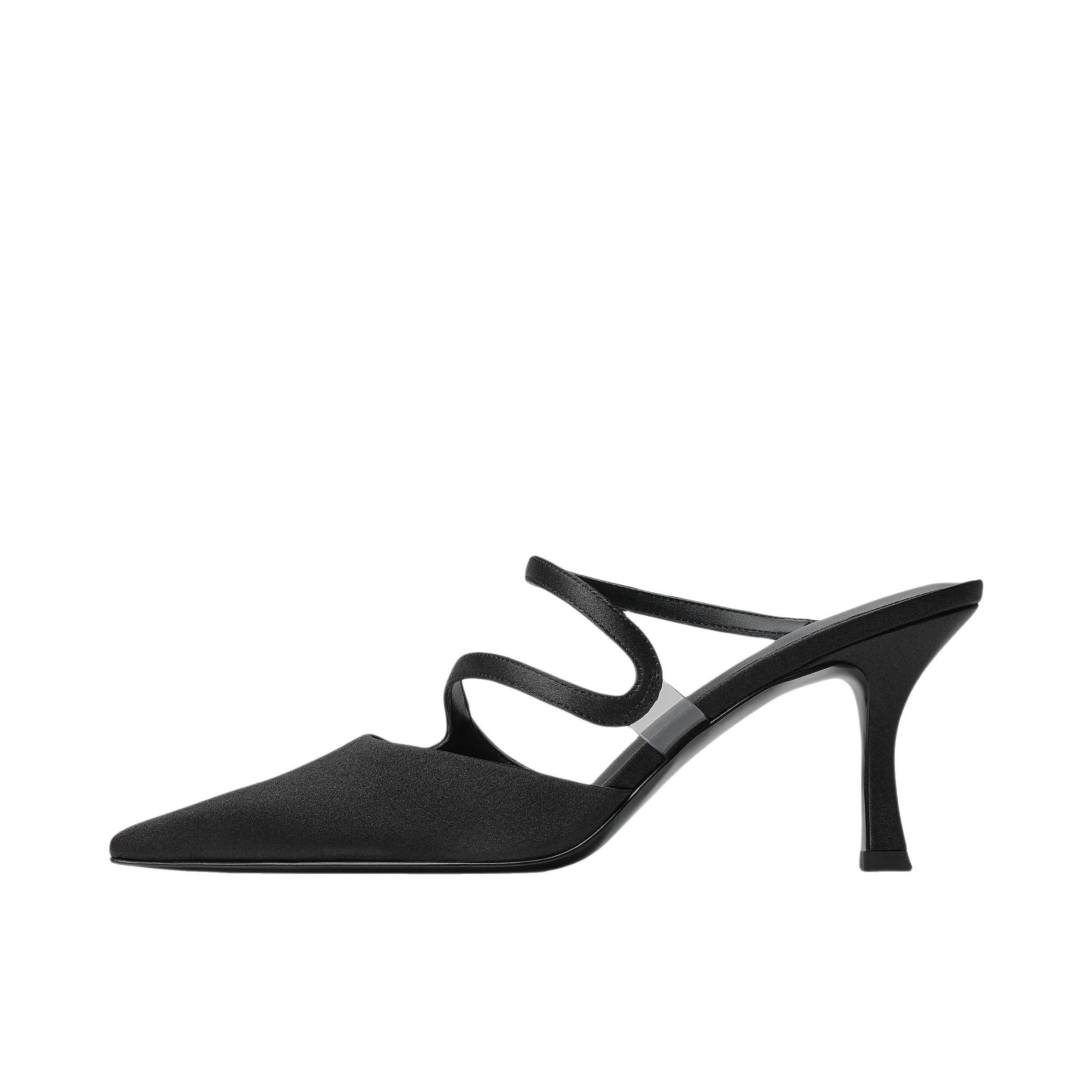 推荐商品：CHARLES&KEITH 高跟鞋 简约气质尖头细跟 CK1-60361618 黑色纹理