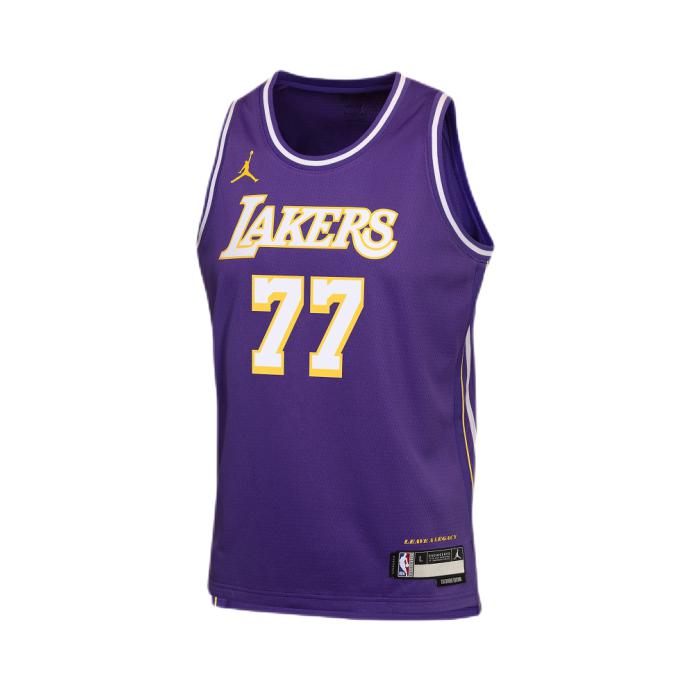 推荐商品：Jordan Brand/乔丹童装 卢卡东契奇湖人队 77号篮球服球衣 大童 紫
