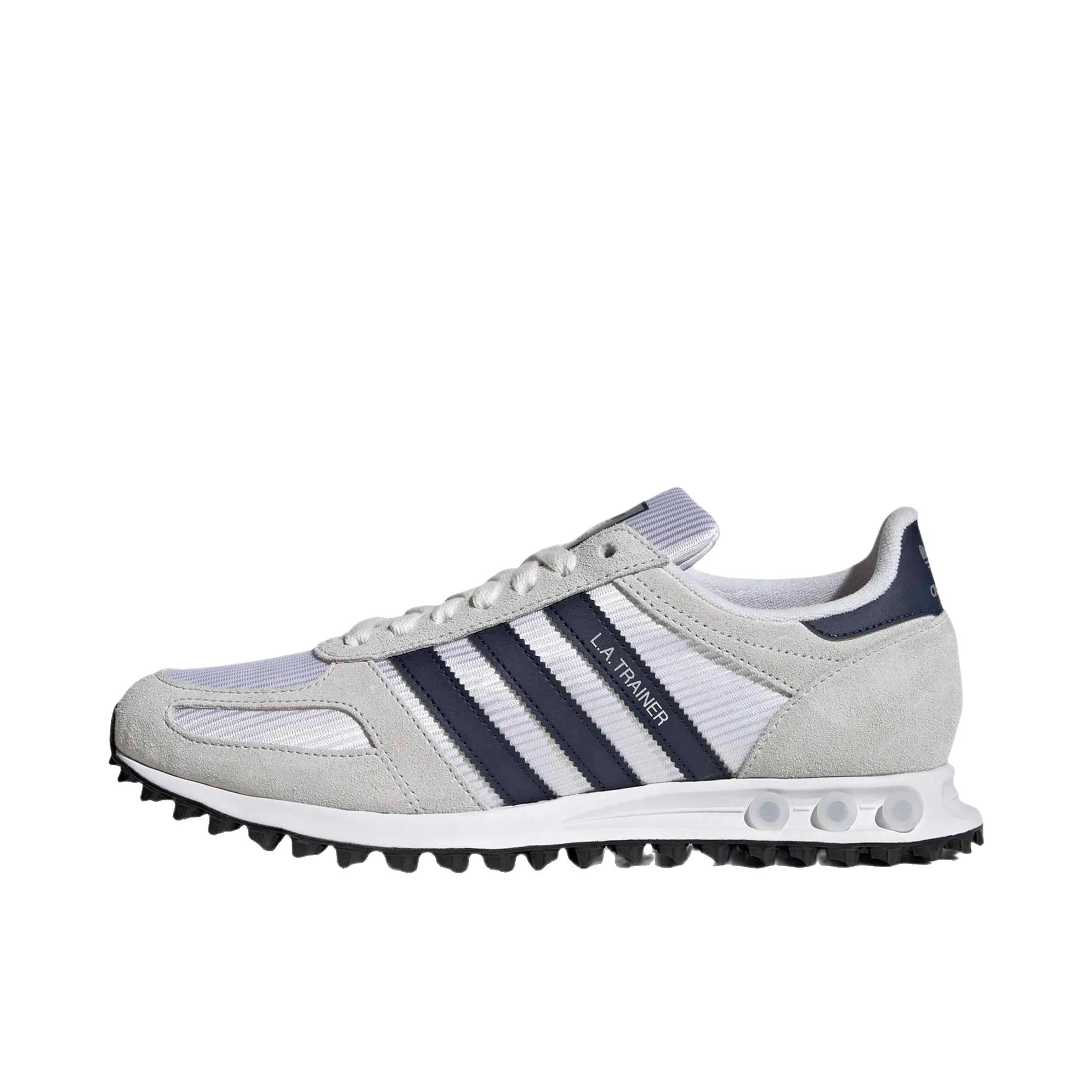 推荐商品：adidas Originals LA Trainer 简约百搭 防滑耐磨 舒适低帮 厚底 运动休闲鞋 奶白色/灰色