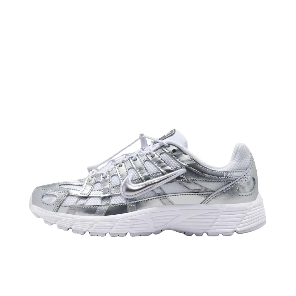 推荐商品：Nike P-6000 CNPT 运动休闲鞋 机能风跑鞋风舒适缓震防滑耐磨时尚潮流复古贴合网面支撑圆头 大童/银色