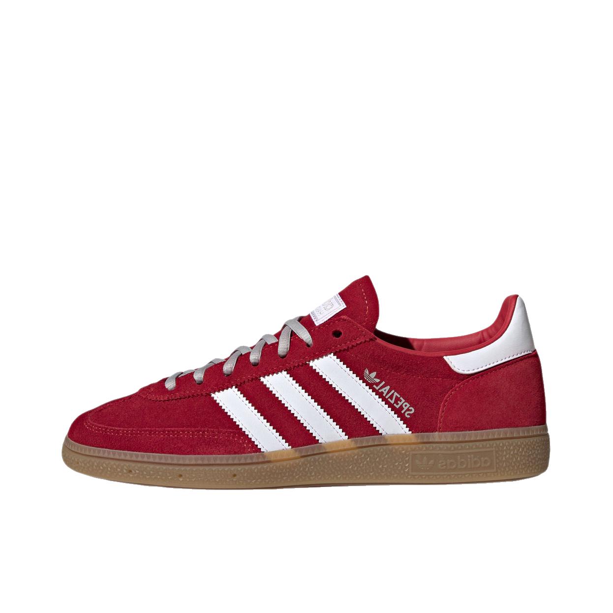 推荐商品：adidas Originals Handball Spezial 薄底鞋 T头鞋 德训鞋 板鞋 简约百搭复古轻便防滑耐磨贴合圆头耐穿 草莓红/白色/浅灰色