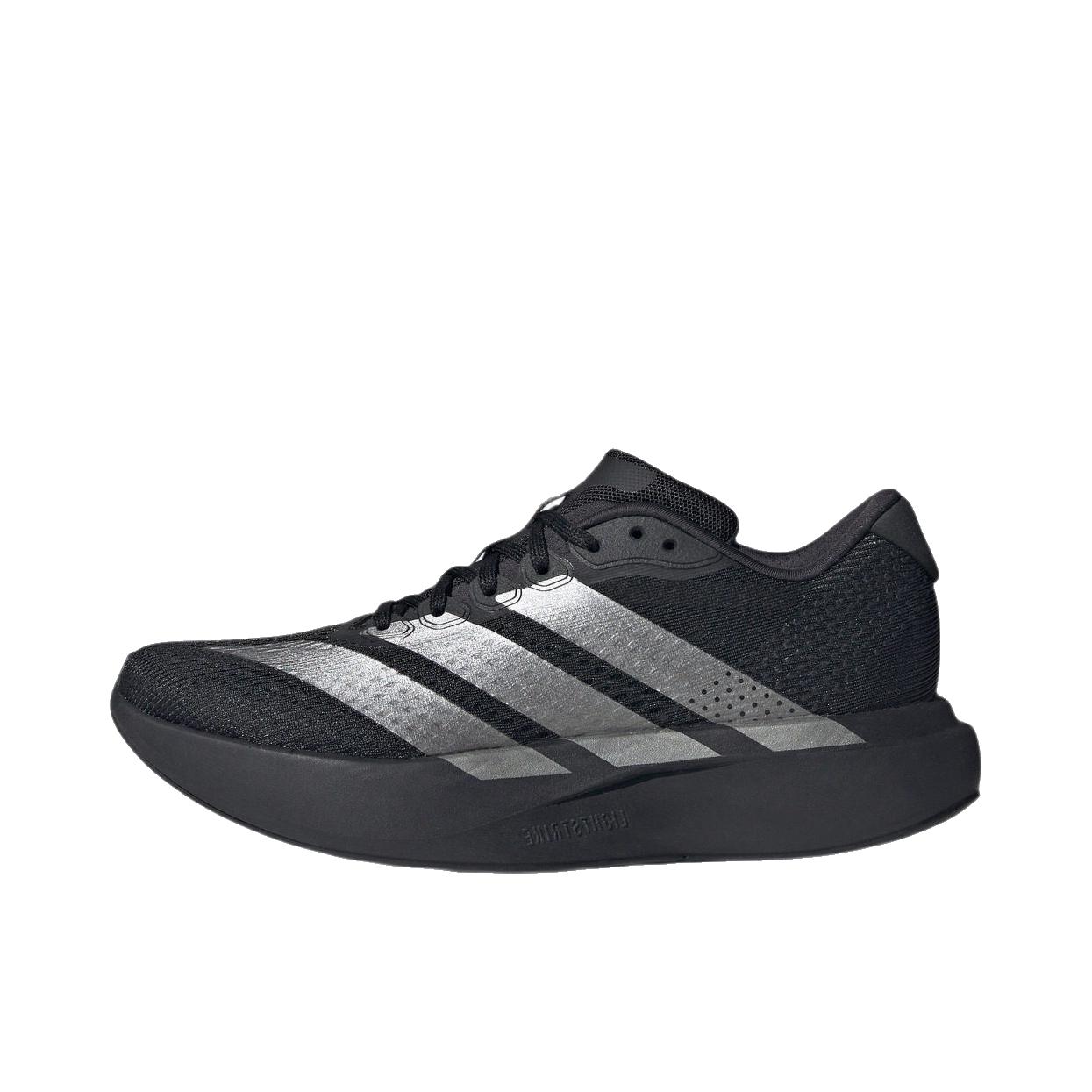 推荐商品：adidas Adizero Pacer 跑鞋 透气回弹圆头橡胶 黑色/亮金属铁灰/碳黑色
